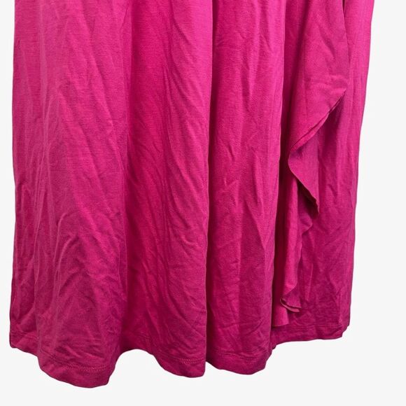 SPENSE Bright Pink Jersey Knit Maxi Sleeveless Ruffle Stretch Casual Dress sz M - Picture 10 of 16
